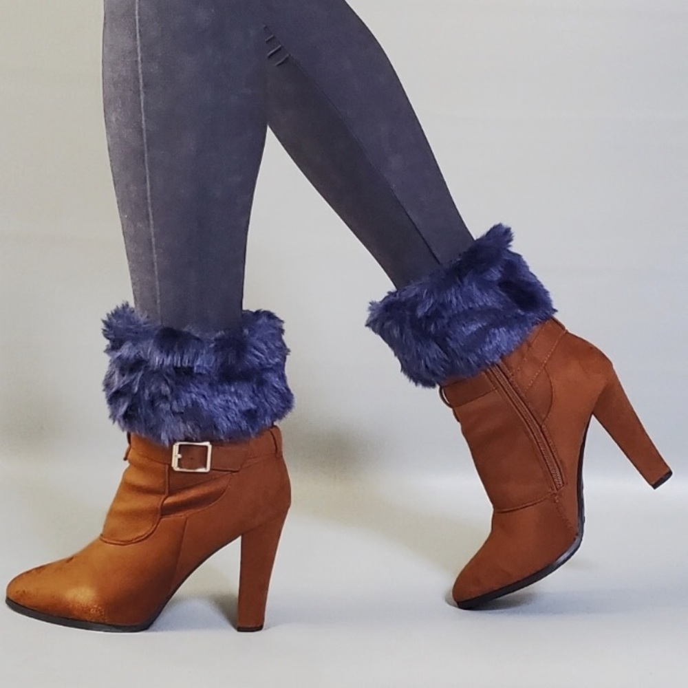 Black Faux Fur Boot Toppers.